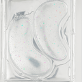 Baiye hydrating clear under eye patches with hyaluronic acid niacinamide and collagen with colorful glitter dots in a clear packaging box on a white background