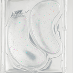 Baiye hydrating clear under eye patches with hyaluronic acid niacinamide and collagen with colorful glitter dots in a clear packaging box on a white background